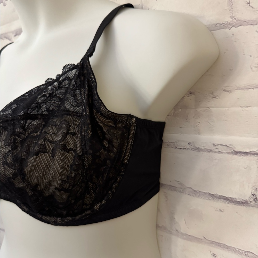 Natori Bra 40DDD Statement Full Fit Lace Unlined Underwire 746211 Black - Picture 2 of 9